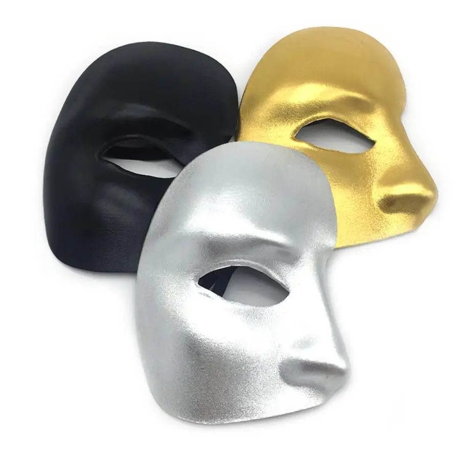 

50PCS/LOT Half Face Mask Phantom of The Opera Masks Masquerade One Eyed Cosplay Party DIY Halloween Costume Props Gold Silver