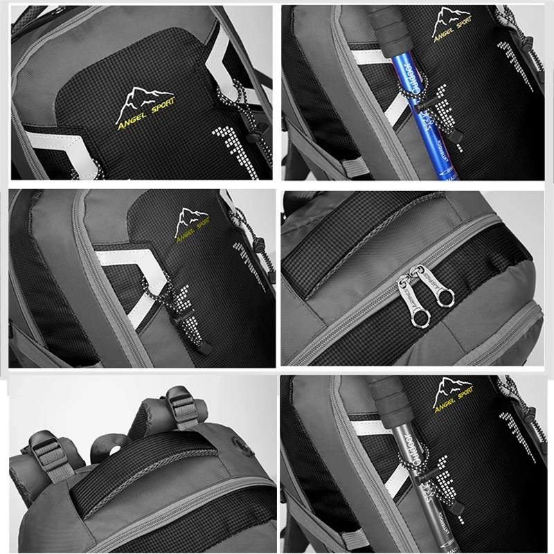 Mochila de senderismo para hombre y mujer, de 40/60 l, para viajes al aire libre, escalada, deportes, acampada, escolar_voghion.com