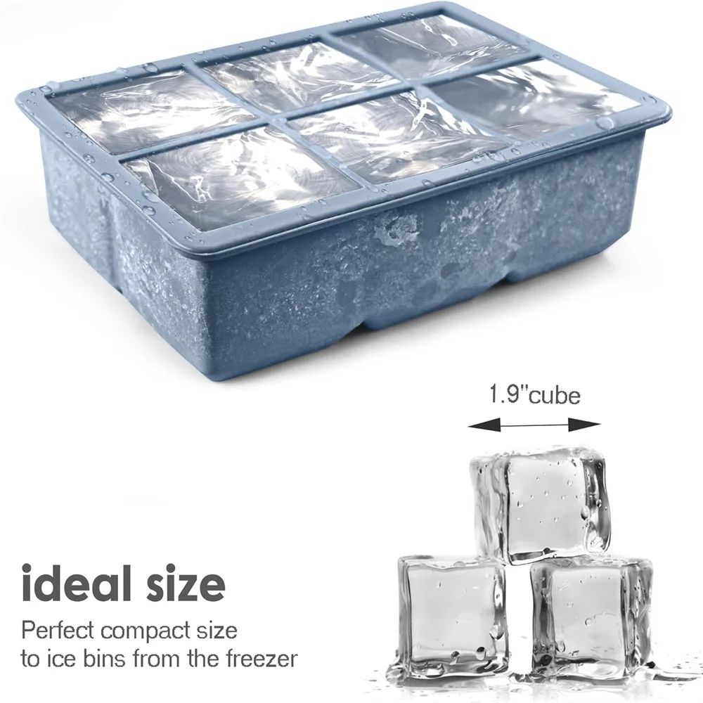 Large Silicone Ice Cube Tray with Lid-premium-2025 – Leakproof, Odor‑Free Square Molds for Whiskey & Cocktails | BPA‑Free Freezer S9cee3c8a74464dd6b8586cd01aa848b89