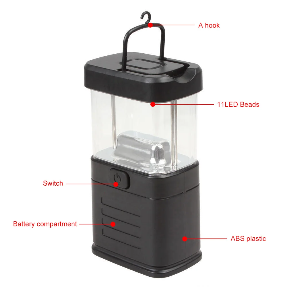 Mini Portable Garden Lamp 11 LED Bright Bivouac Camping Fishing Hiking Lantern outdoor activities Light Powered by 3 AA Battery