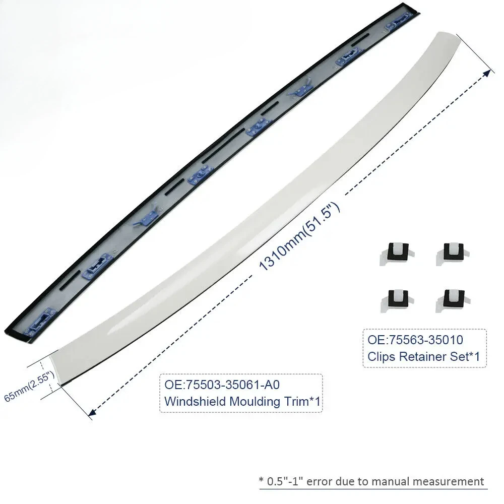 2007-2014 Toyota FJ Cruiser/GSJ15 용 상부 외부 몰딩 트림, 전면 상단 윈드실드, 75503-35061-A0