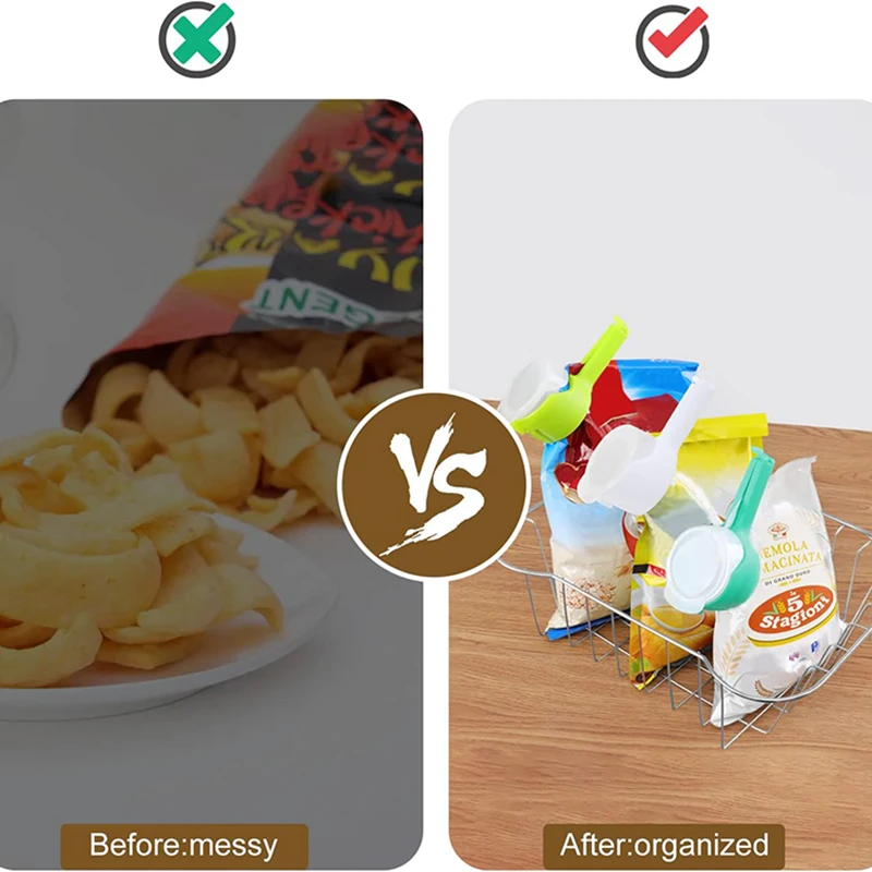 Kitchen Bag Clips For Food Storage Sealing Clips With Pour Spouts Food Sealing Plastic Cat Dog Food Storage Organizer