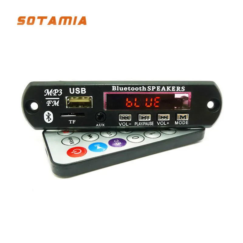 

SOTAMIA Bluetooth Lossless Decoder Board WAV WMA MP3 Decoder 12V Bluetooth Player Support AUX FM USB TF For Amplifiers Amp DIY