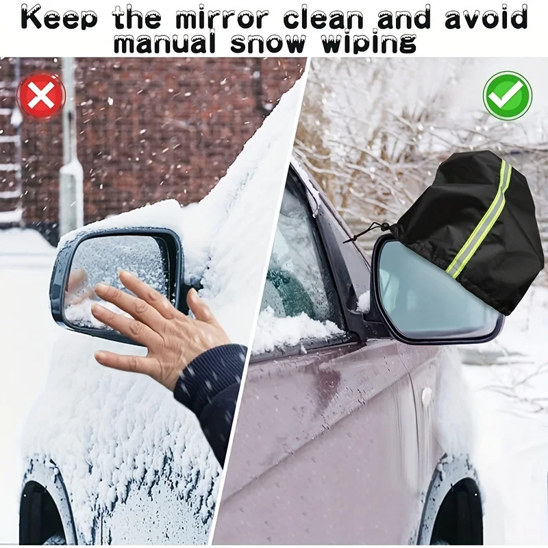 Waterproof Side Mirror Covers Auto Rearview Protection Cover Reflective Strip For Car Vehicle Winter Freeze Frost 1 Pair rearview mirror protector rearview mirror cover