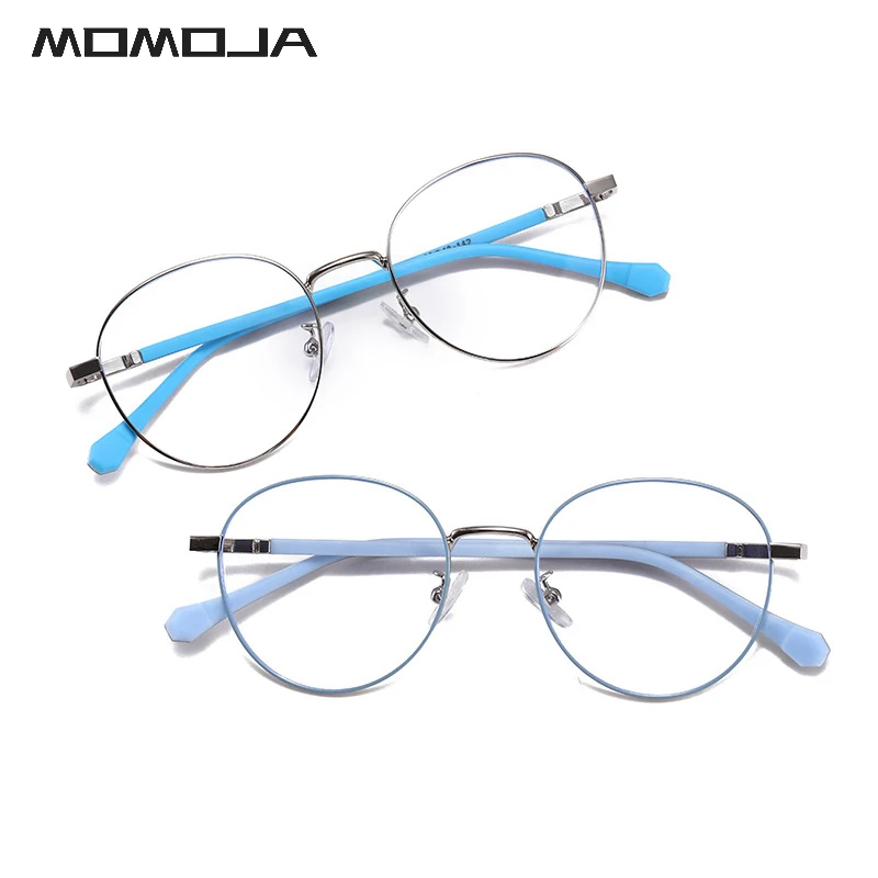 

MOMOJA Retro Round Teenage Eyeglasses Frame New Alloy Material Ultra Light Kids Glasses Fashion Student Eyewear For Boys Girls