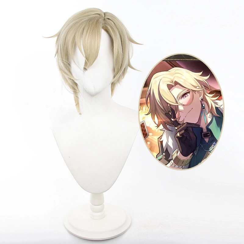 

Парик для косплея из авантюрина Honkai: Star Rail, парик для косплея, короткие волосы хаки, термостойкие синтетические парики, парик из авантюрина