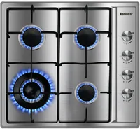 24 Inch Gas Cooktop 4 Burners, Built-in Stainless Steel Gas Hob, NG/LPG Dual Fuel Stovetop with Thermocouple 1