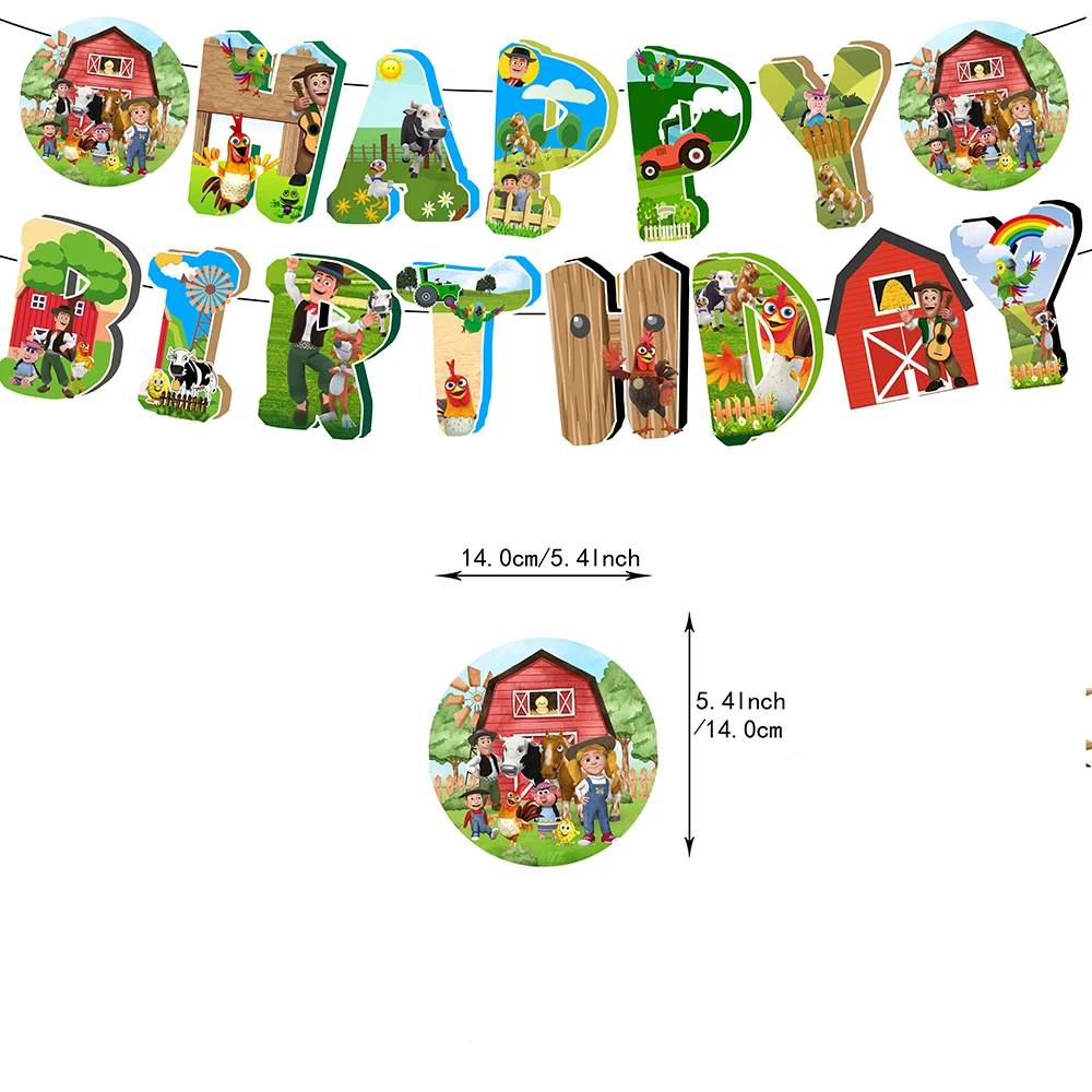 Birthday Tableware Set Birthday Party Supplies Party Supplies Disposable Tablecloth Farm Theme Table Cover for Kids Boys 1pcs/lot