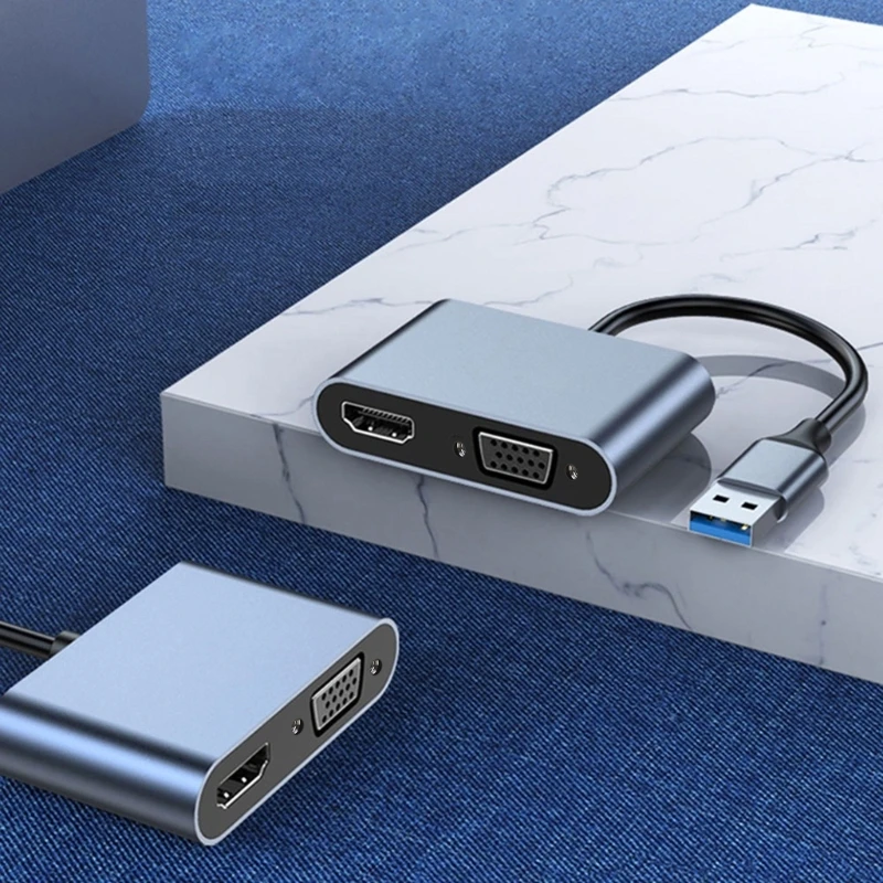비디오 USB VGA 어댑터 케이블, 출력 어댑터 컨버터 포함, 드롭 배송