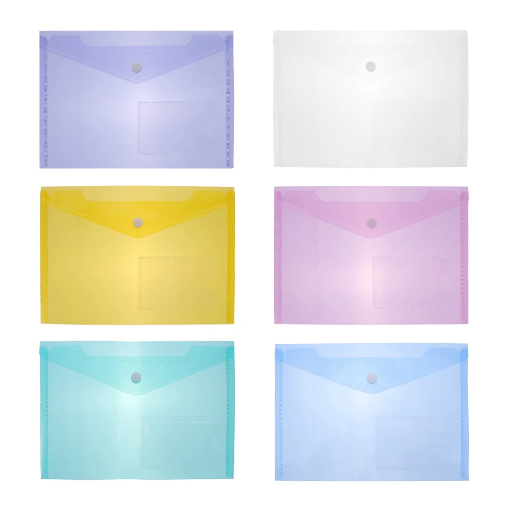 

6 Pcs File Holder Colorful Purse Document Bag Portable Envelope Folder Manager Test Paper Business Organizer Pp Travel