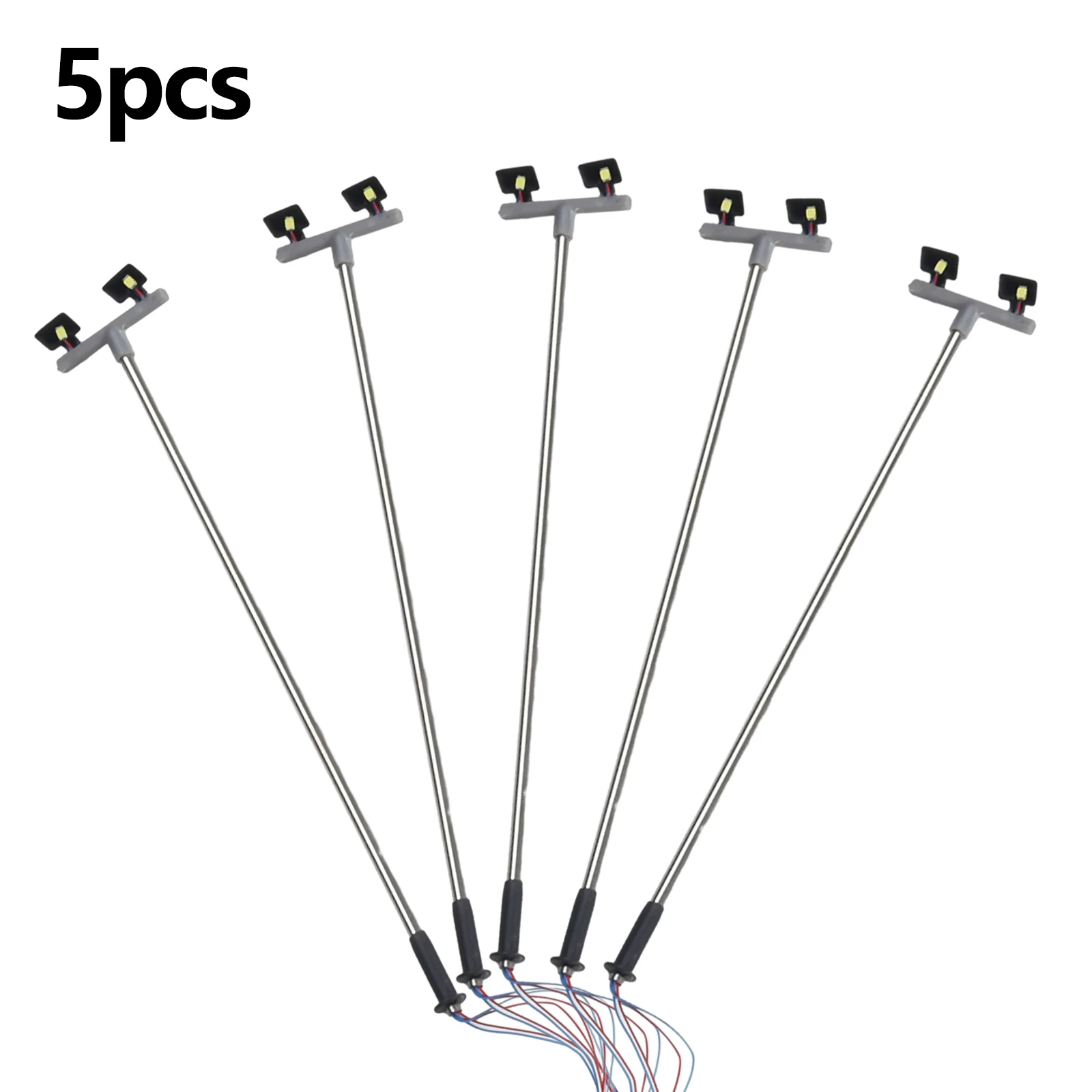 5 Pack Model Railway Yard Lights Twin LED Lamps OO 00 Guage Flood Light 1:76 Model Railroads 5*Twin LED Yard Lights