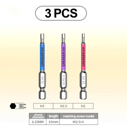 GREENERY Rainbow Hex Key Allen Wrench Screwdriver Bit Set Electric Power Drill Color-Coded Strong Durable Magnetic Repair Tools - Image 7