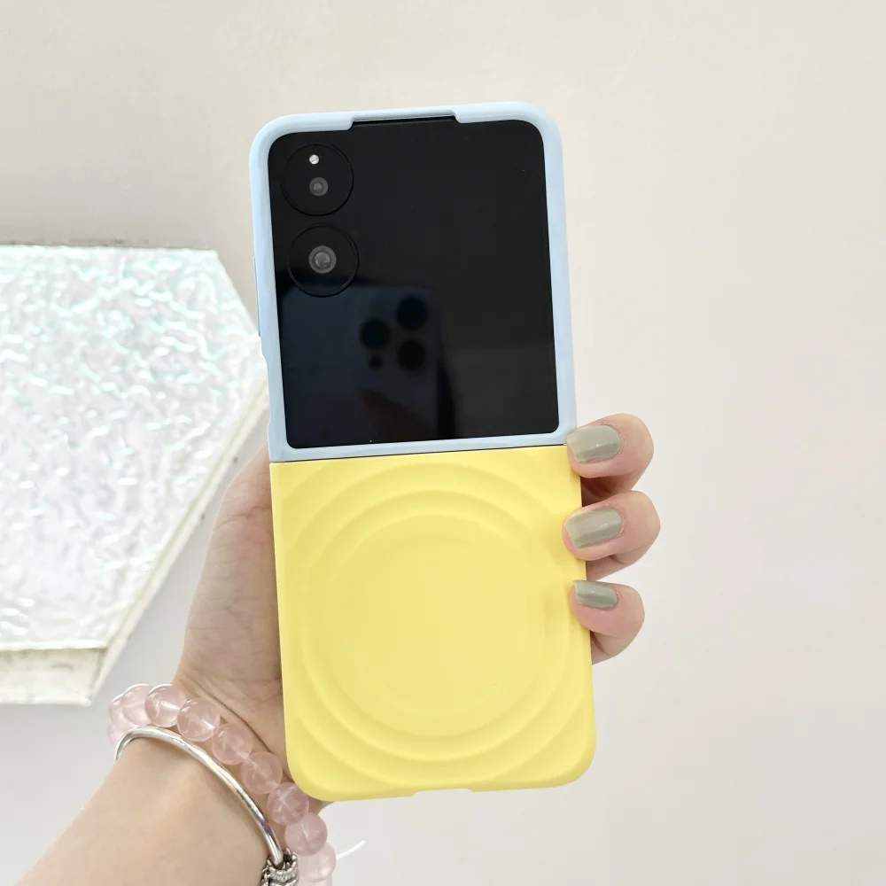 Magsafe Ripple Pattern Contrast Color Foldable Matte Anti-Slip Grip Case