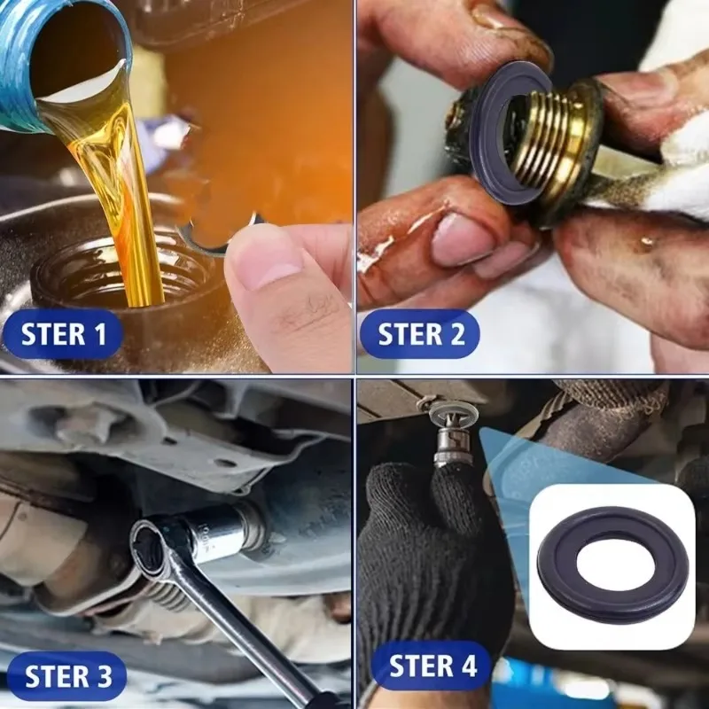 Car Oil Drain Plug Gasket M 12/M14 Rubber Engine Washer Replacement Auto Accessories