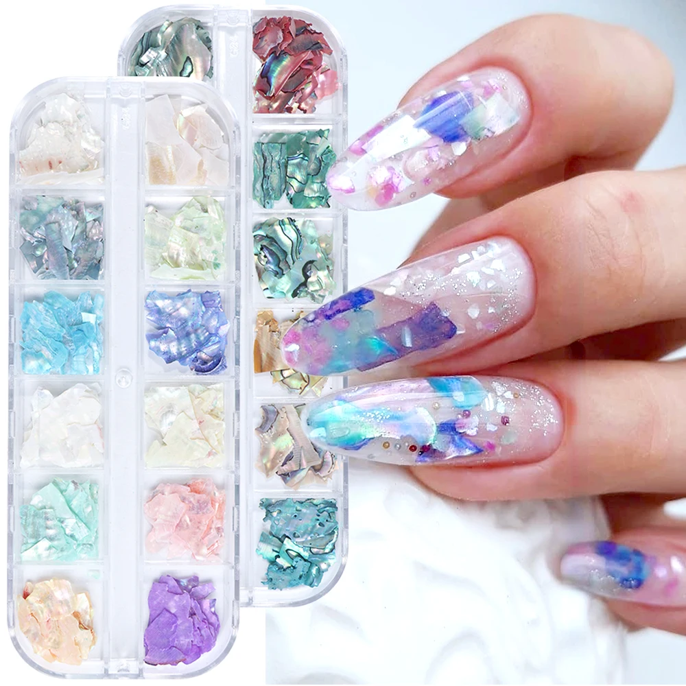 Nail Glitter Nail Decoration Abalone Shell Mother Of Pearl Nail Art Mica Slice Mermaid Glitter Flakes Summer Manicure Paillettes