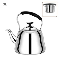 Premium Stainless Steel Whistling Teakettle with Fast - Heating Base and Large Capacity (3L)
