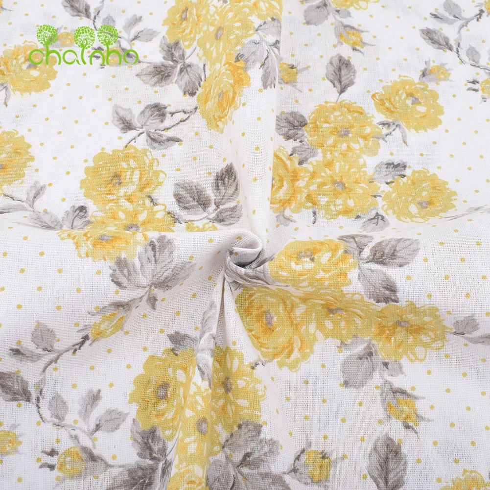 Chainho,Printed Cotton Linen Fabric,DIY Sewing Quilting Material,Cloth For Table,Sofa,Curtain,Bag,Cushion,Furniture Cover,15CL15