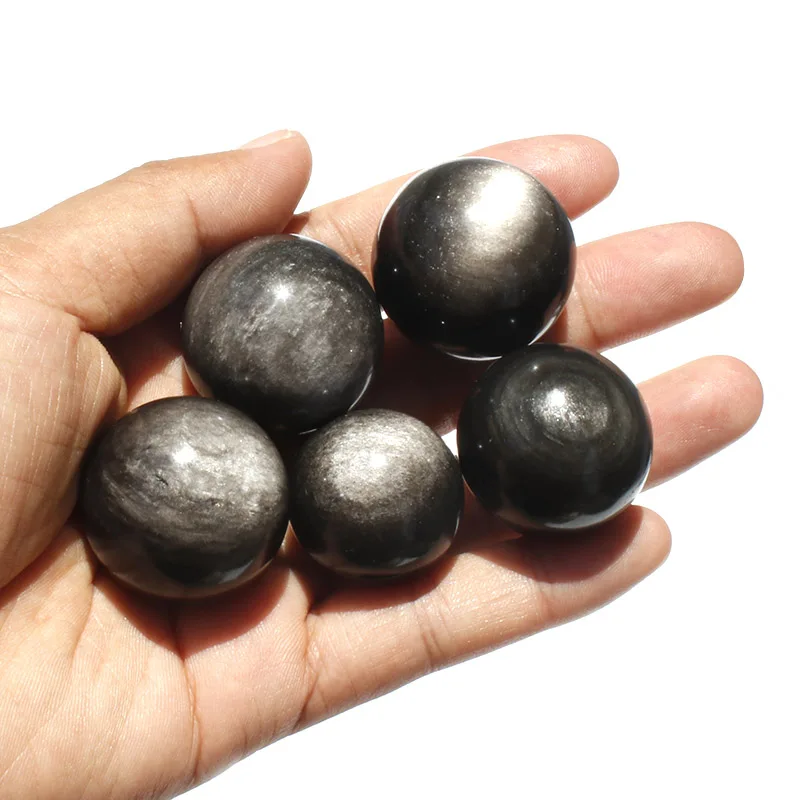

1 Kg Small Size Natural Silver Obsidian Crystal Spheres