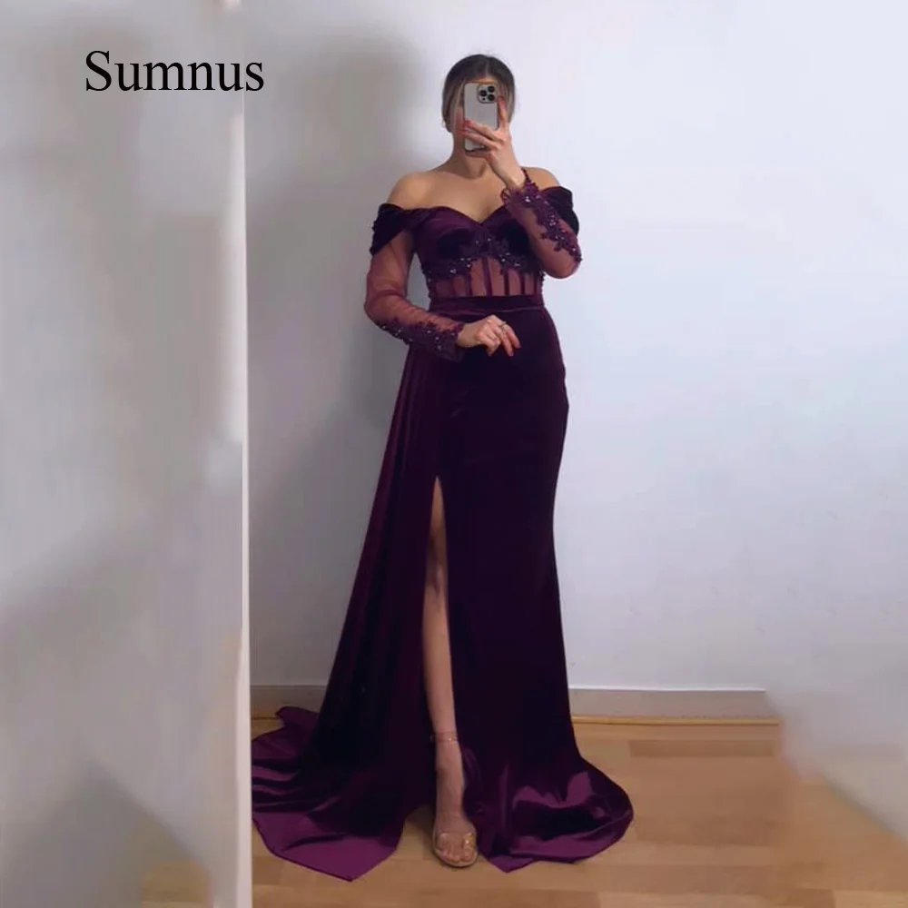 

Платье вечернее с юбкой годе и разрезом сбоку, со шлейфом