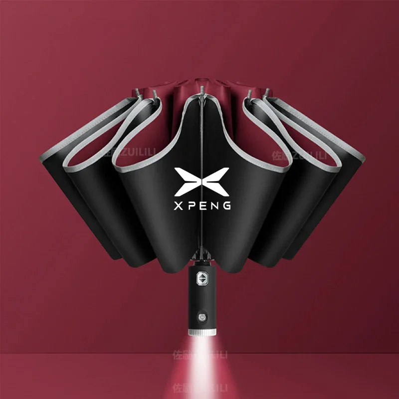 Car Automatic Folding Windproof Sunshade Umbrella car windshield sunshade car logo umbrella For XPENG Xiao Peng P5 P7 G3 G9 N5 F30 H93 BETA Auto Interior Accessories