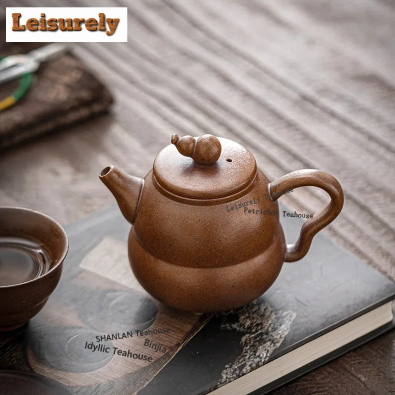 180ML Sauce Glaze Gourd Teapot Creative Tea Infuser Pot Tea Making Kettle with Ball Hole Flower Tea Drinkware Accessories Craft