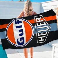 Gulf motorcycle logo Cartoon Beach Towel Cute Kawaii Room Decor Bath Girls Children Hand Towels For Bathroom Shower 1