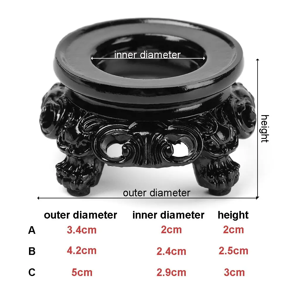 Description Picture 5 of itemCarved Crystal Ball Base Holder Resin Display Support Photography Props Stand Sphere Egg Stone Desktop Ornament Home Decor