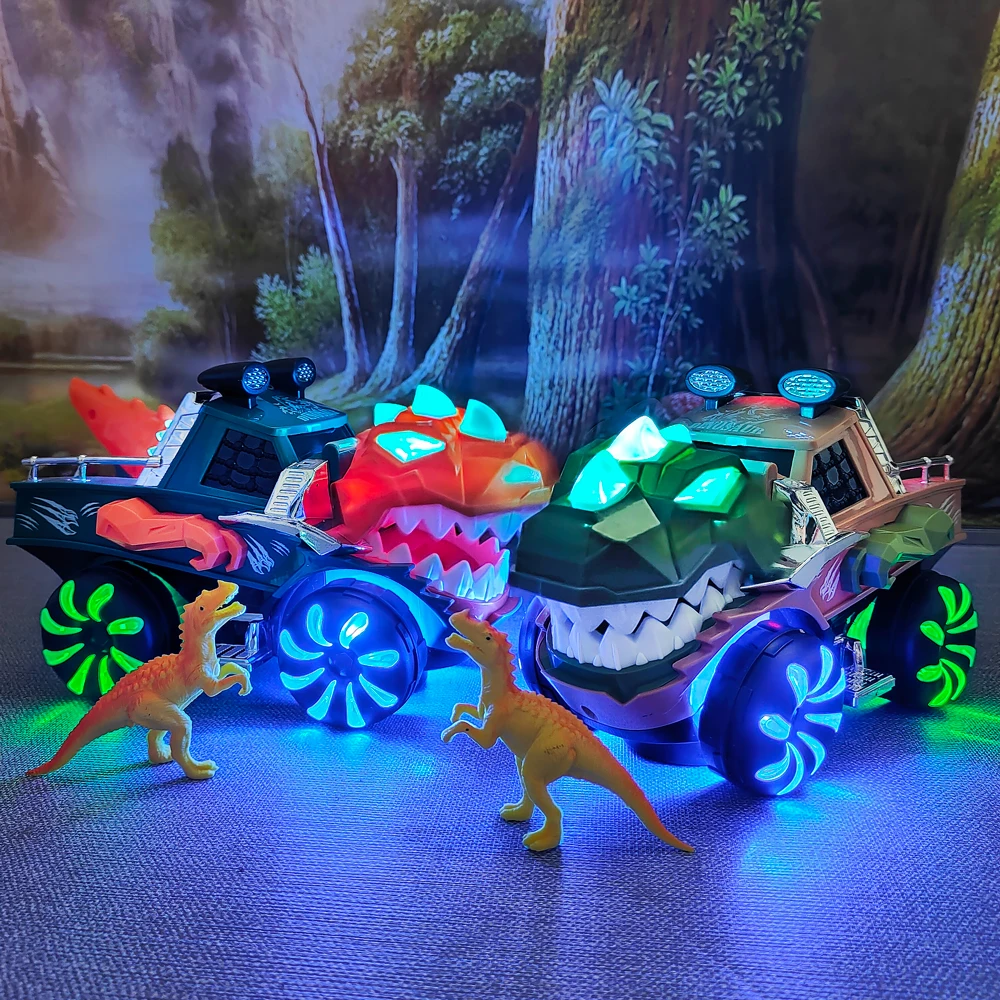 Dinosaur Car Electric Dancing Deformation Rotating Universal Boy Toy Child Kid Girl Car Christmas Birthday Gift 3