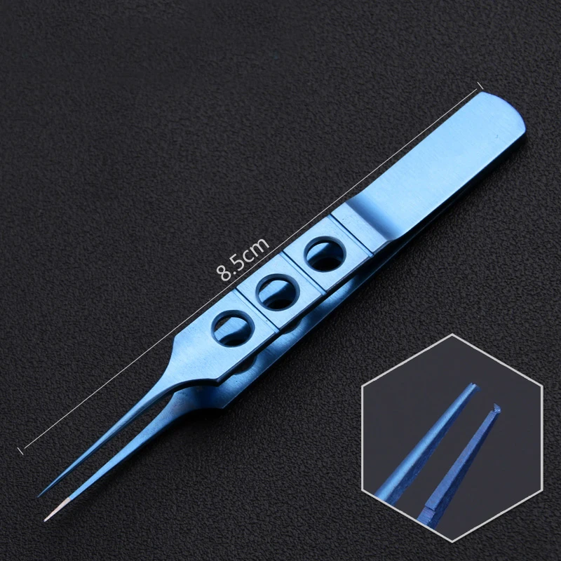 Mcpherson Tying Forcep 85mm With Tying Platform Toothless Tweezers Ophthalmic Surgical Instrument