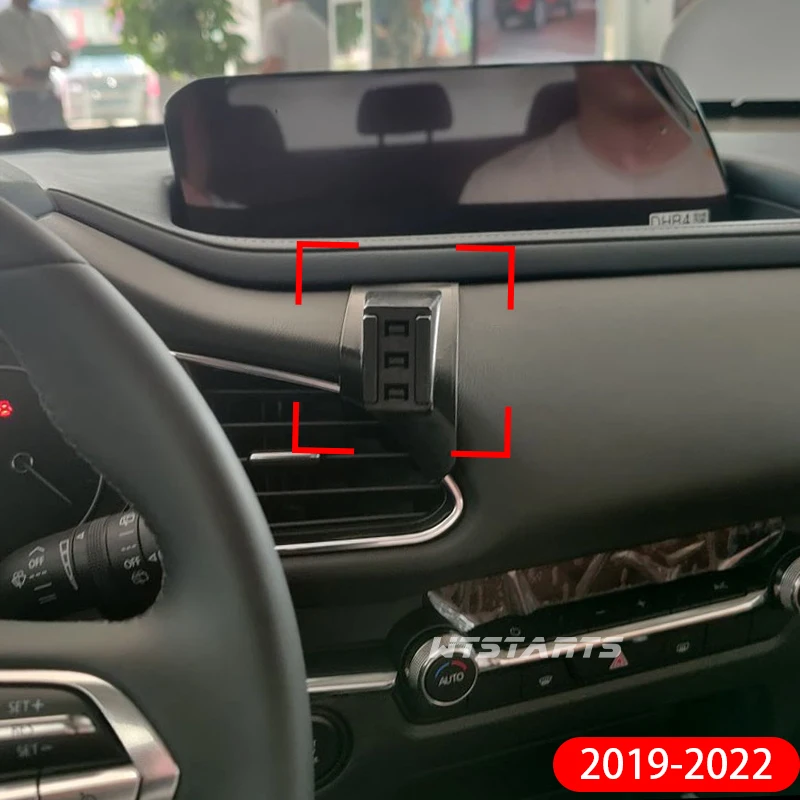 무선 충전기 자동차 전화 홀더 마운트 스탠드 마즈다 CX30 2019-2022 조정 가능한 GPS 네비게이션 모바일 브래킷 액세서리