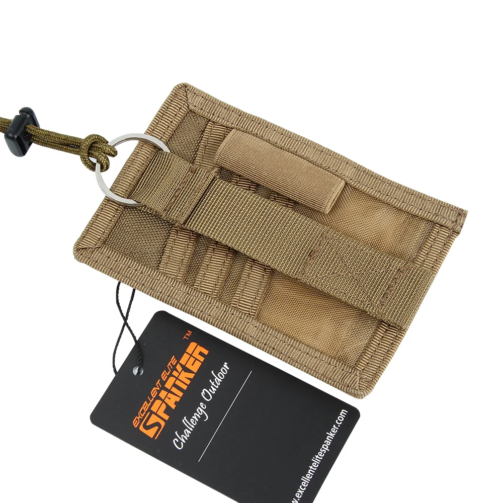 Tactical ID Card Holder Hook Loop Patch Tour Badge Holders Outdoor Travel Pouch  Cycling Purse and Nylon Lanyard 4