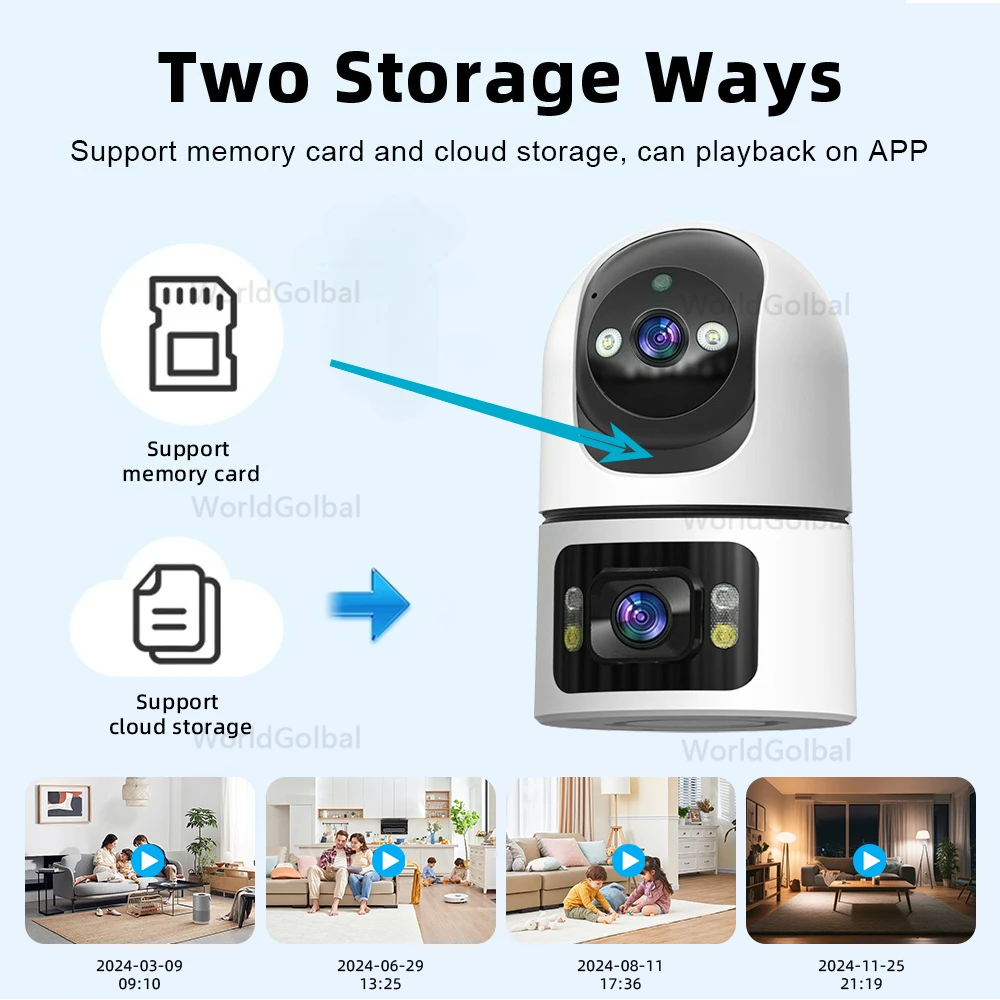 4K 8MP Tuya WiFi Indoor Smart Camera UHD Dual Screen Lens Infrared Night Vision Motion Detection Auto Track Two-Way Audio Tuya 6