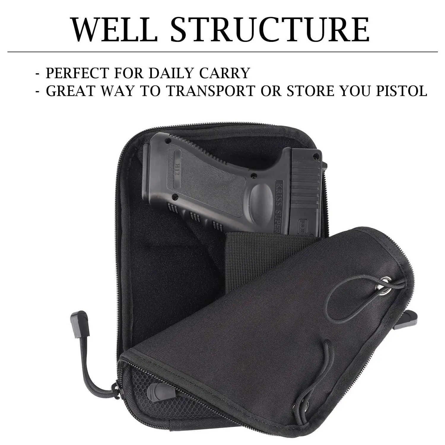 Molle Tactical Concealed Gun Holster Pouch EDC Magazine Pouch for Universal Handguns Carry Holster Waist Fanny Pack 2