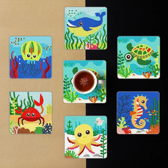 6Pcs Diamond Painting Coaster Kit Cat Animal Diamond Coasters With Holder  5d Diamond Painting Kits For Beginners Kids Artwork - AliExpress