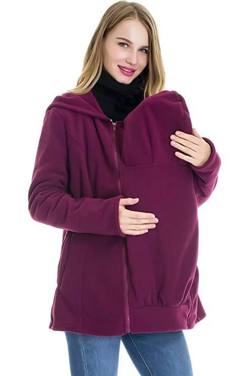 European And American Pregnant Women's Kangaroo Mother's Sweater Autumn And Winter Women's Baby Bag Sweater