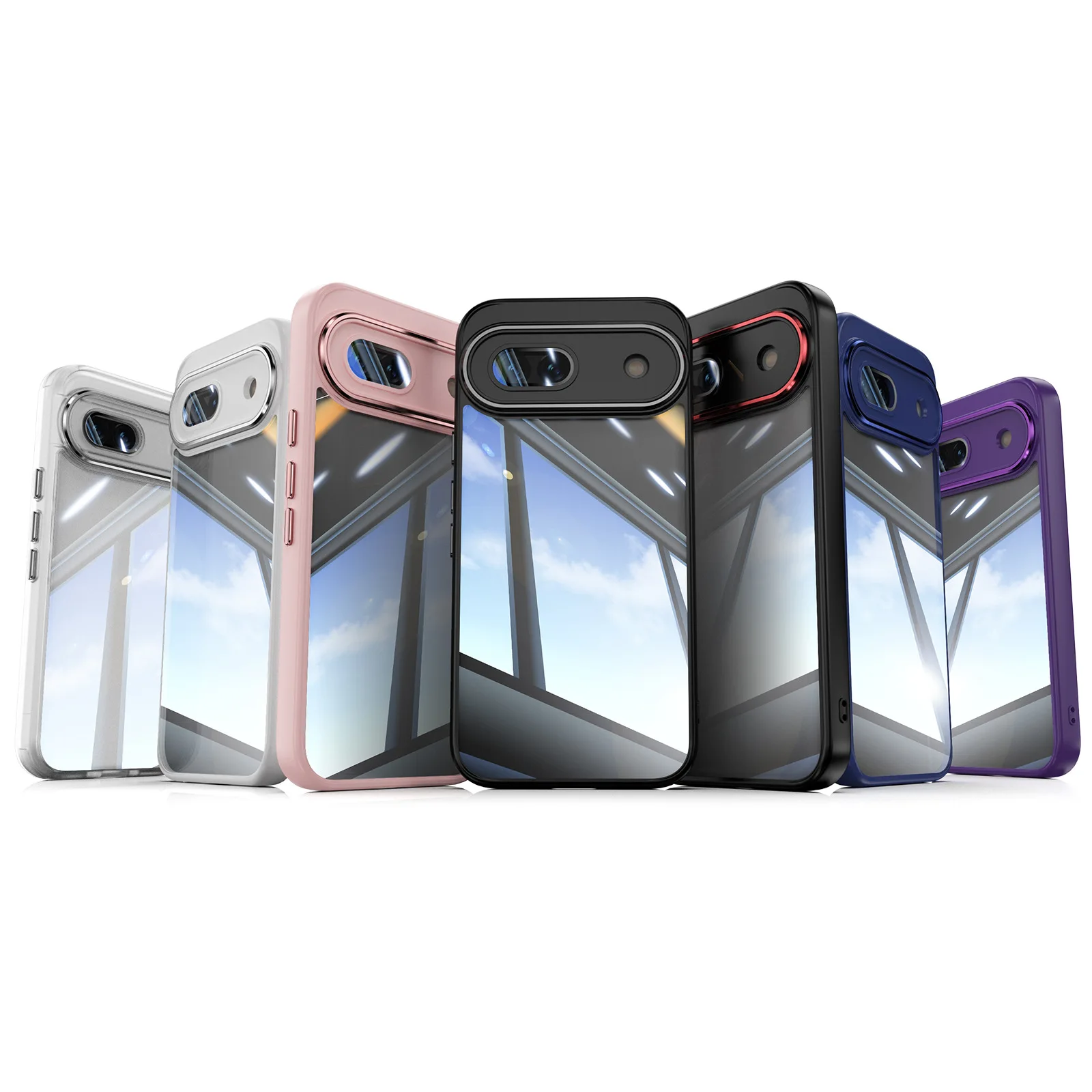 Transparent Protective Back Plate with Stylish Metal Lens - Full Cover Phone Case
