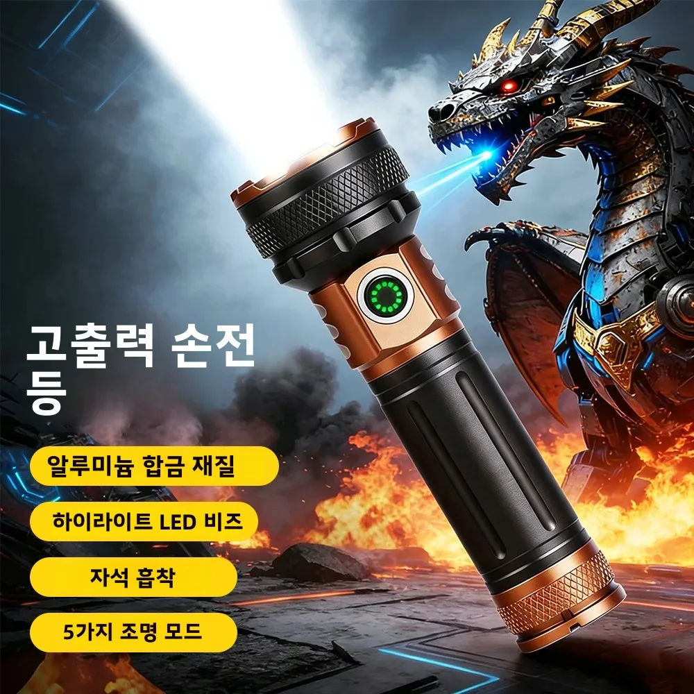 BORUiT 1000LM 울트라 브라이트 7LED 손전등 다목적 자석 토치 라이트 USB 충전식 야외 방수 캠핑 랜턴