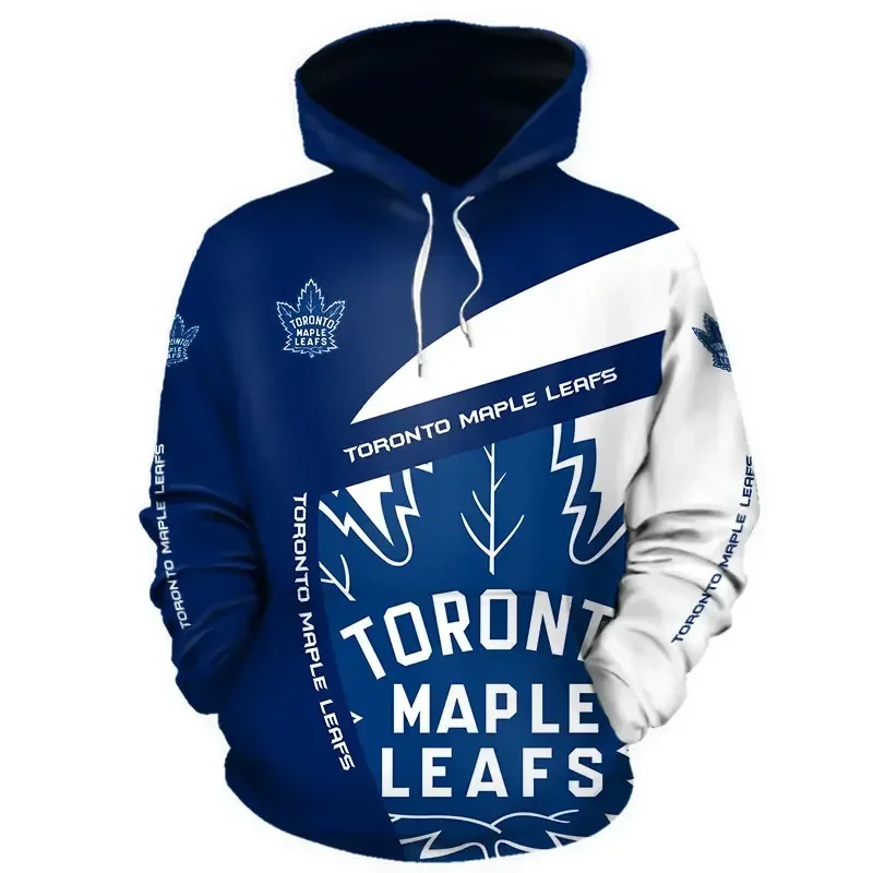 

High Quality Toronto Men's 3d Hoodie Blue Maple White Bear Printed Maple Leafs Cool Outdoor Sweatshirt Men's Clothing Spring