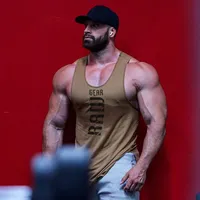 Nouveaux hommes coton débardeurs gym fitness muscle chemise sans manches mâle impression maillot de corps basket-ball musculation sport gilet hommes 6