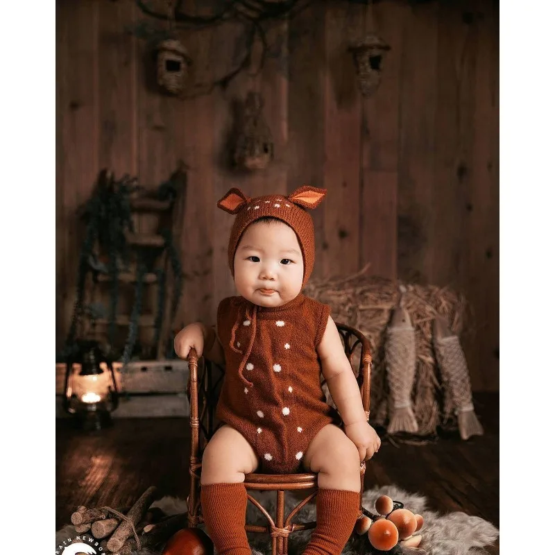 1pc Handmade Bamboo Rattan Newborn Infant Posing Props Baby Bench Basket Container Studio Shooting Professional Photography Tool