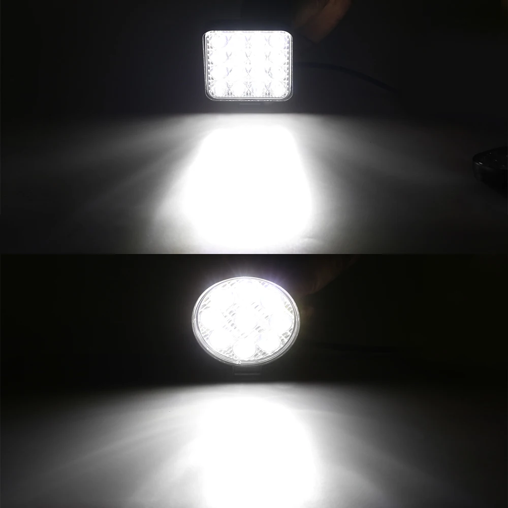 12V 24V LED Light Bar 42W Work Square Spotlight For Jeep Truck Offroad Car Motorcycle Tractor SUV ATV Headlights