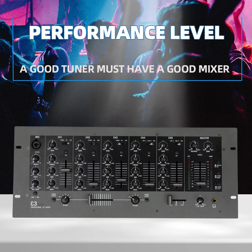 Professional 5 Channel DJ Rack Mount Stereo Mixer Mixing Desk Sound Mixer USB AliExpress