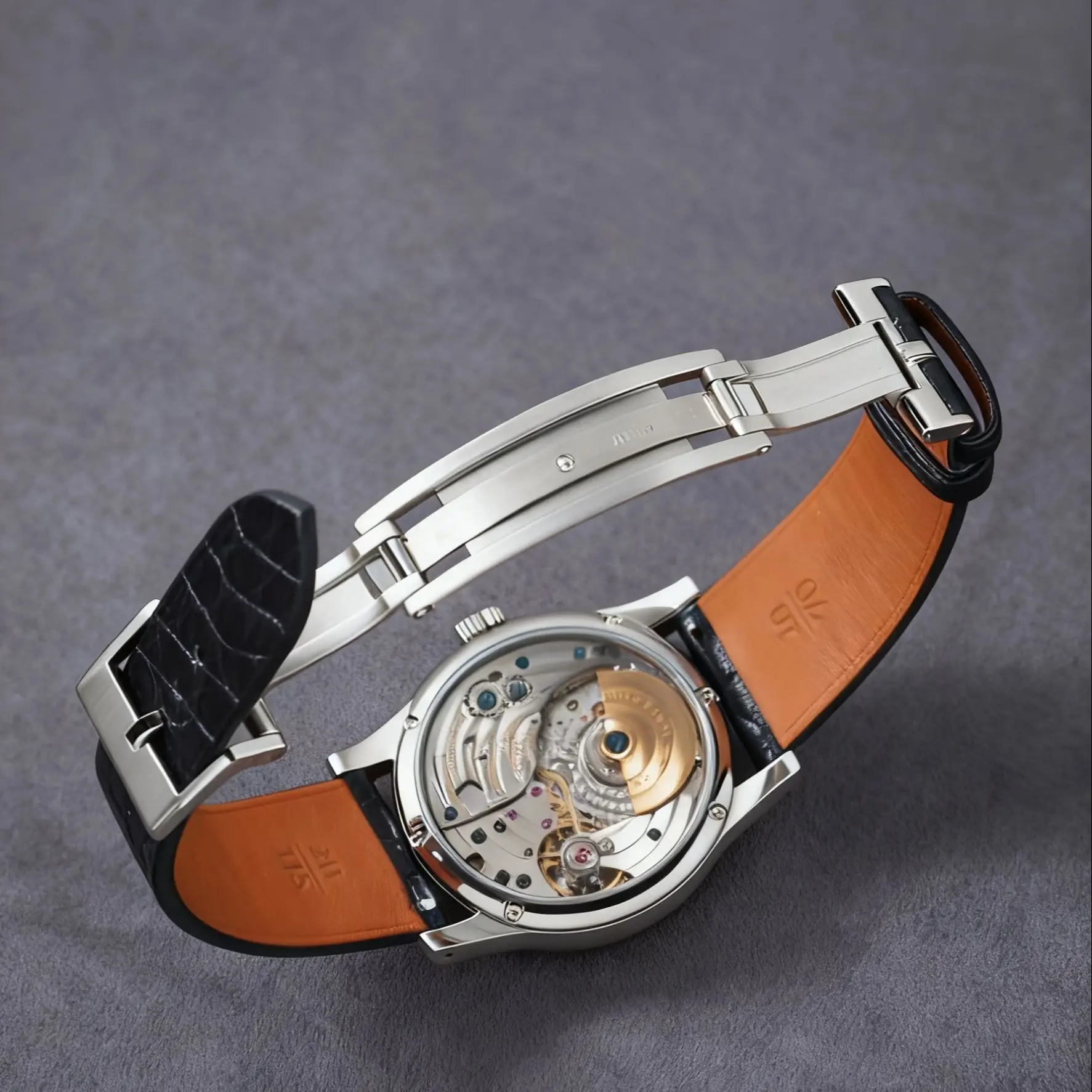 Premium Watch Strap with Spring Deployant Buckle - Luxury Replacement Watch Band Clasp