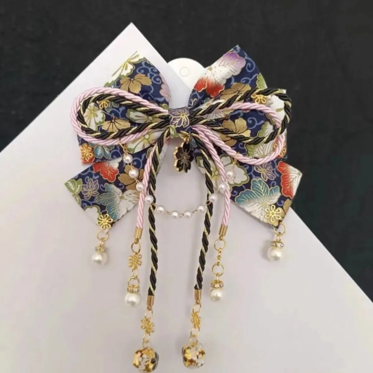 New Sle Japanese Sakura  Knot Hair Accories Gold Emed Large Tassel  Clip Lolita Girls Faion Hairpins