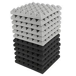 12 Pcs Acoustic Foam Board Soundproof Wallboard Pyramid Soundproof Cotton For Acoustic Treatment In Recording Studio