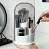Makeup Brush Holder Organizer 360° Rotating Cosmetic Organizer with Lid Desktop Makeup Organizer Lipstick Eyebrow Pencil Holder 4