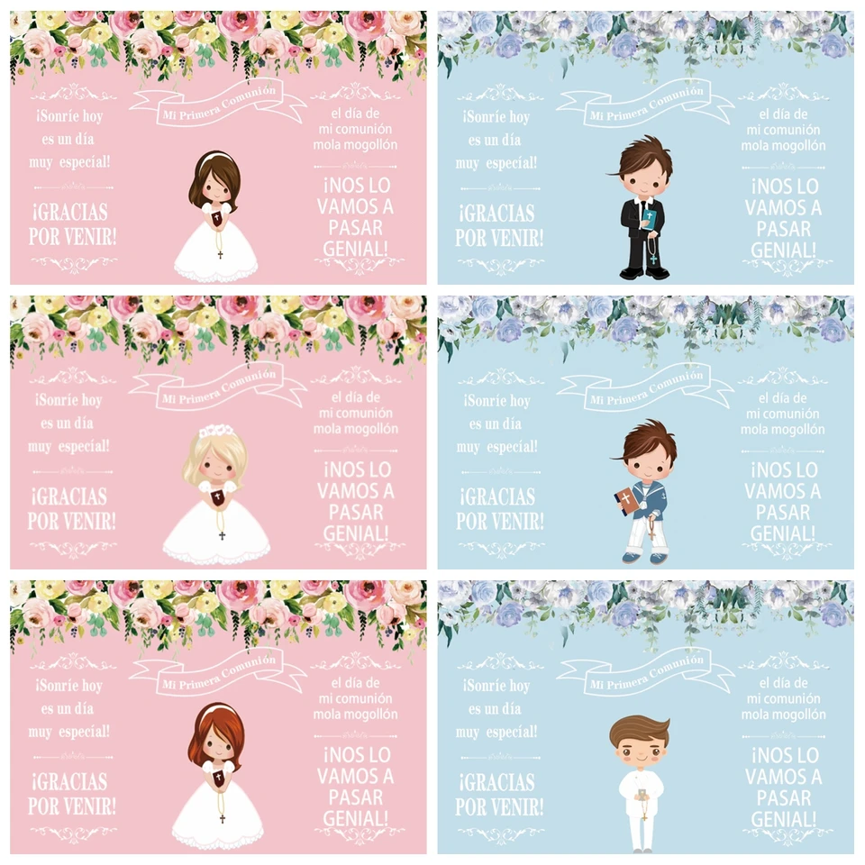 My First Communion Decor Backdrop Boy Girls Party Christening Gold Cross  Angel Baby Shower Photography Background Custom Name - AliExpress, image size:960x960