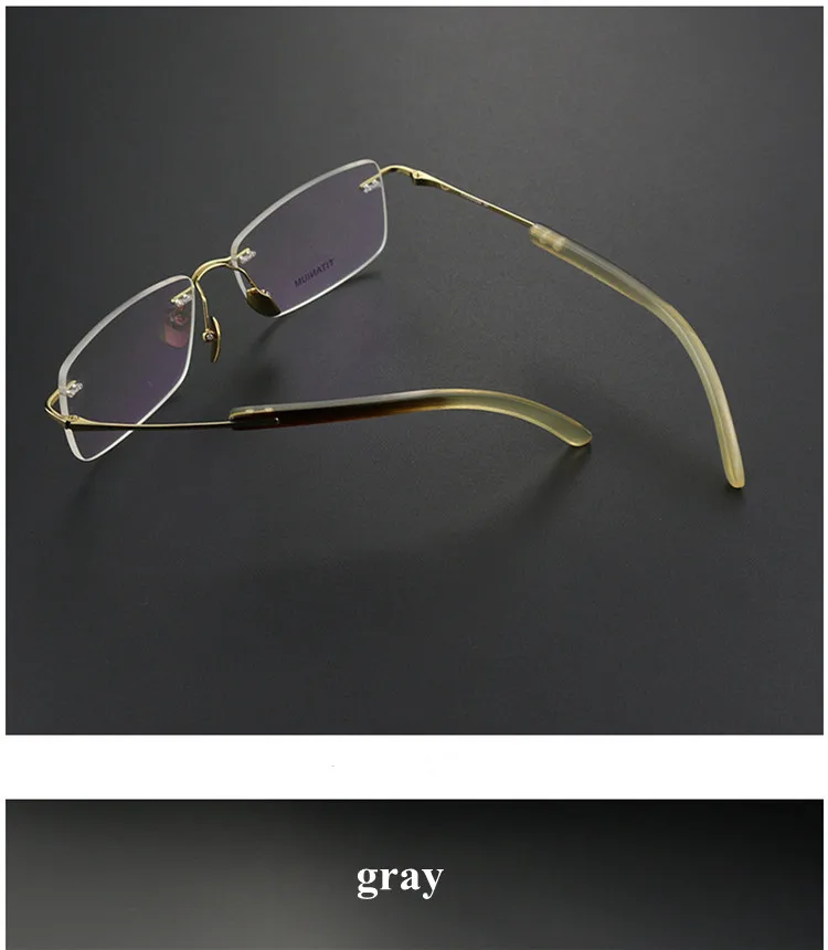 Chashma Unisex Rimless Square Titanium Customizable Eyeglasses 6