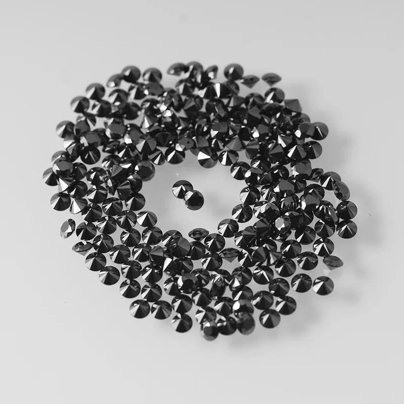 Black Moissanite 0.7-5mm 1CT Small Size Loose Stones Black Lab Grown Moissanite Diamond For DIY Jewelry & Watch Making