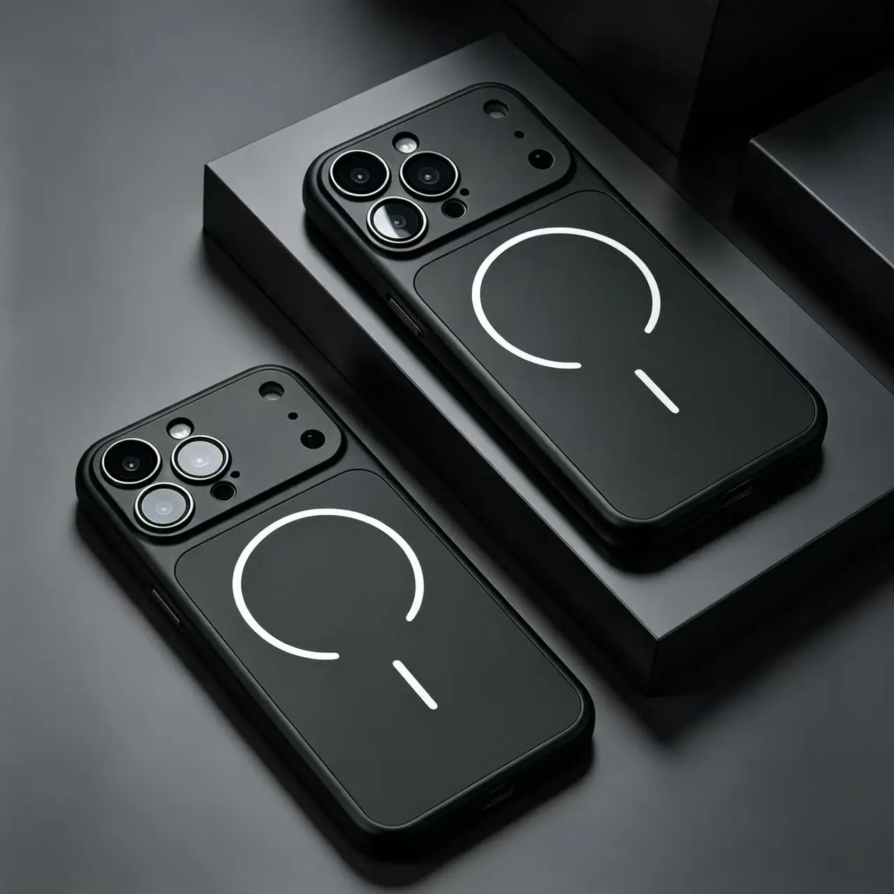Enhanced Magnetic Matte Metal Phone Case with Large Window - Magsafe Compatible, Protective Cover